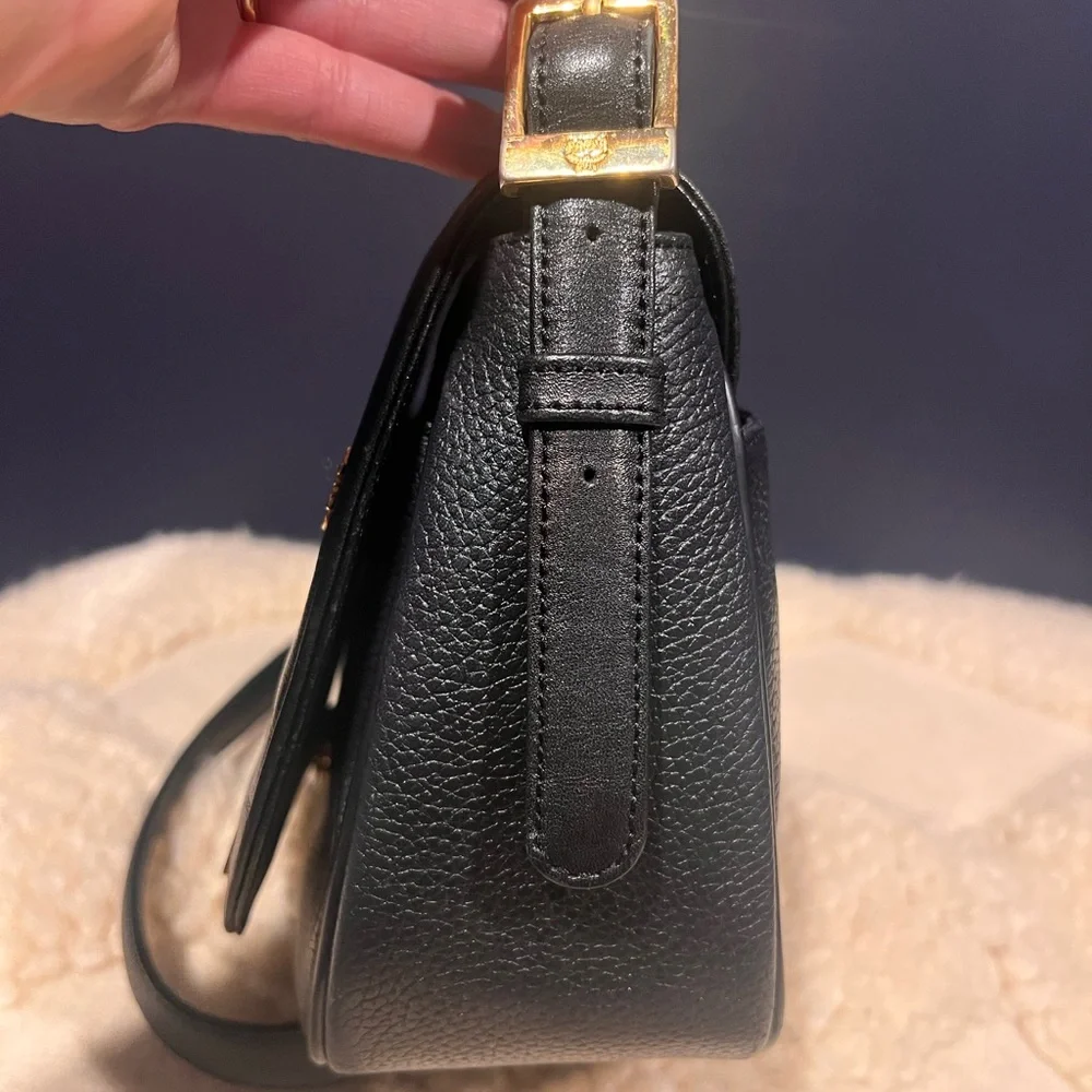 Black Leather Crossbody Bag - Picture 3 of 10